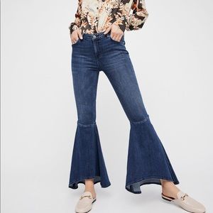 Free People Ruffle Flare Jeans